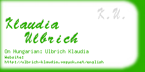 klaudia ulbrich business card